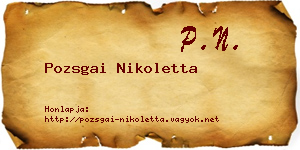 Pozsgai Nikoletta névjegykártya