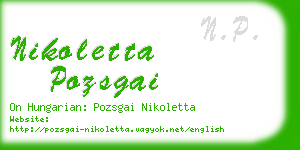 nikoletta pozsgai business card